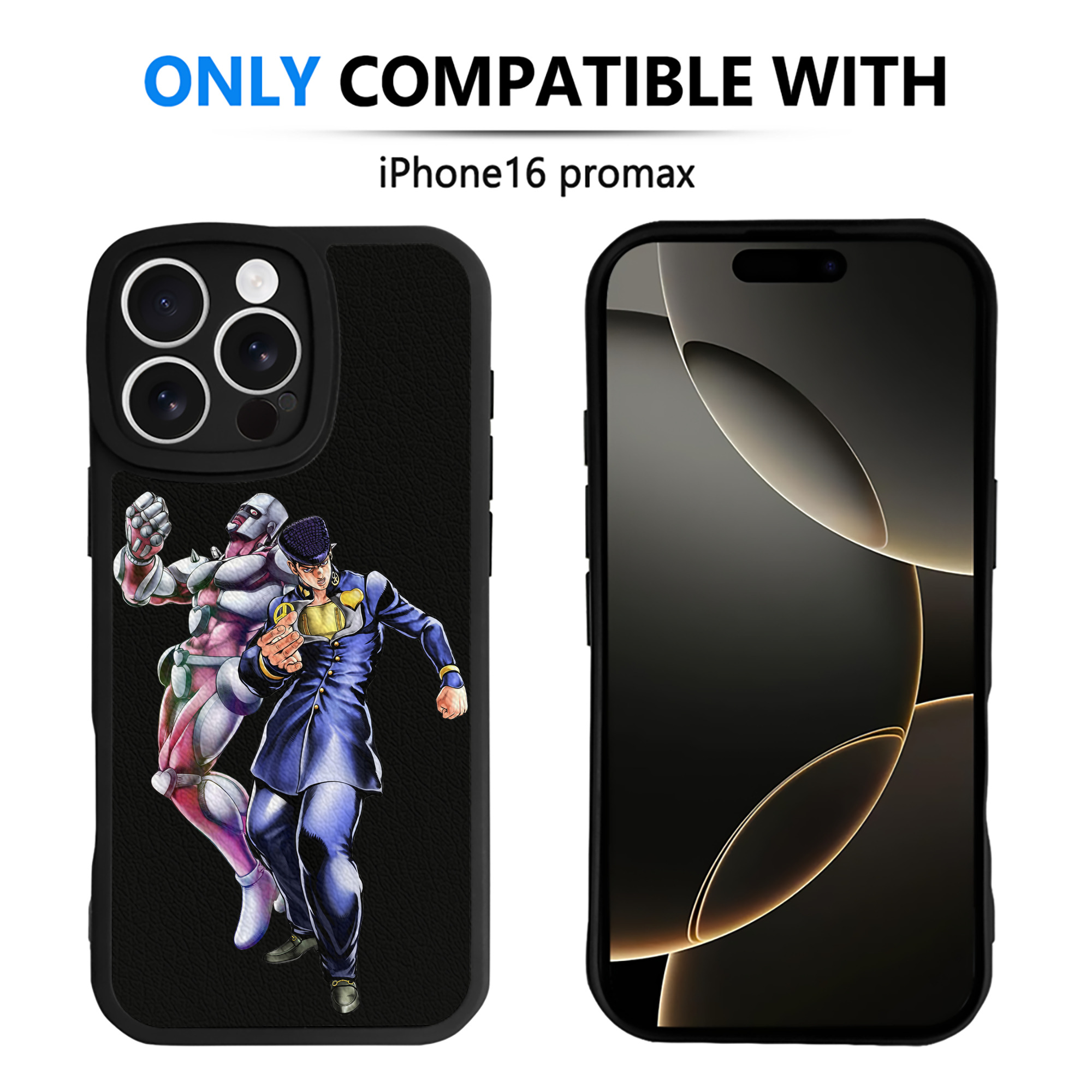 （画像用） ジョジョの奇妙な冒険 ひがしかた じょうすけ JoJo's Bizarre Adventure Higashikata Josuke 【iPhone 16シリーズ対応】シリコンスマホケース（レザー調） 材質：シリコン